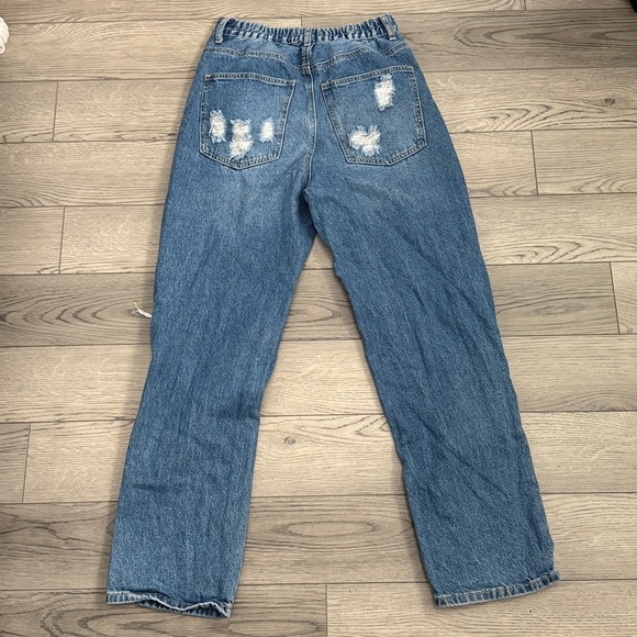 Wax Jean Distressed Women's Blue Denim Jeans Medium with Vintage Aesthetic - Picture 2 of 9